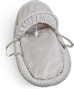 Luxury Moses Basket Padded Wicker Baby Full Set Rocking  Grey Handle/Grey - MyHappy Baby