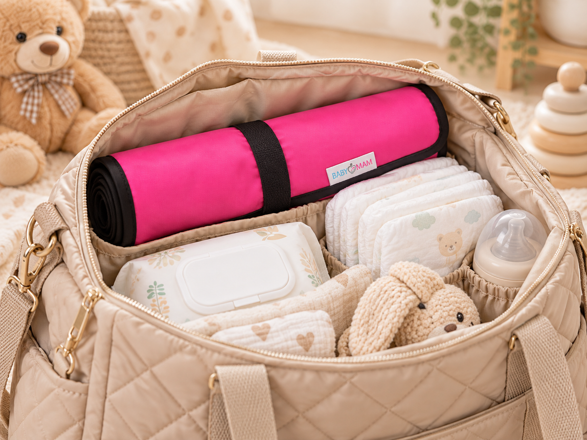Portable Baby Changing Mat  Waterproof, Reversible & Foldable Travel Nappy Changing Pad (Pink)