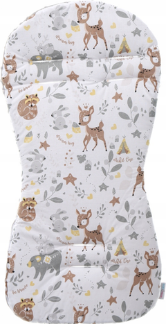Baby Liner Stroller Buggy Pad Universal Dimple Insert 71x35cm  GREY/ Deer and Friends - MyHappy Baby