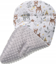 Baby Liner Stroller Buggy Pad Universal Dimple Insert 71x35cm  GREY/ Deer and Friends - MyHappy Baby