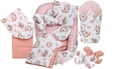 Baby 6pc Double Sided Soft Cocoon Infant Nest Bed Cushion Dreamland/ Dots Pink - MyHappy Baby