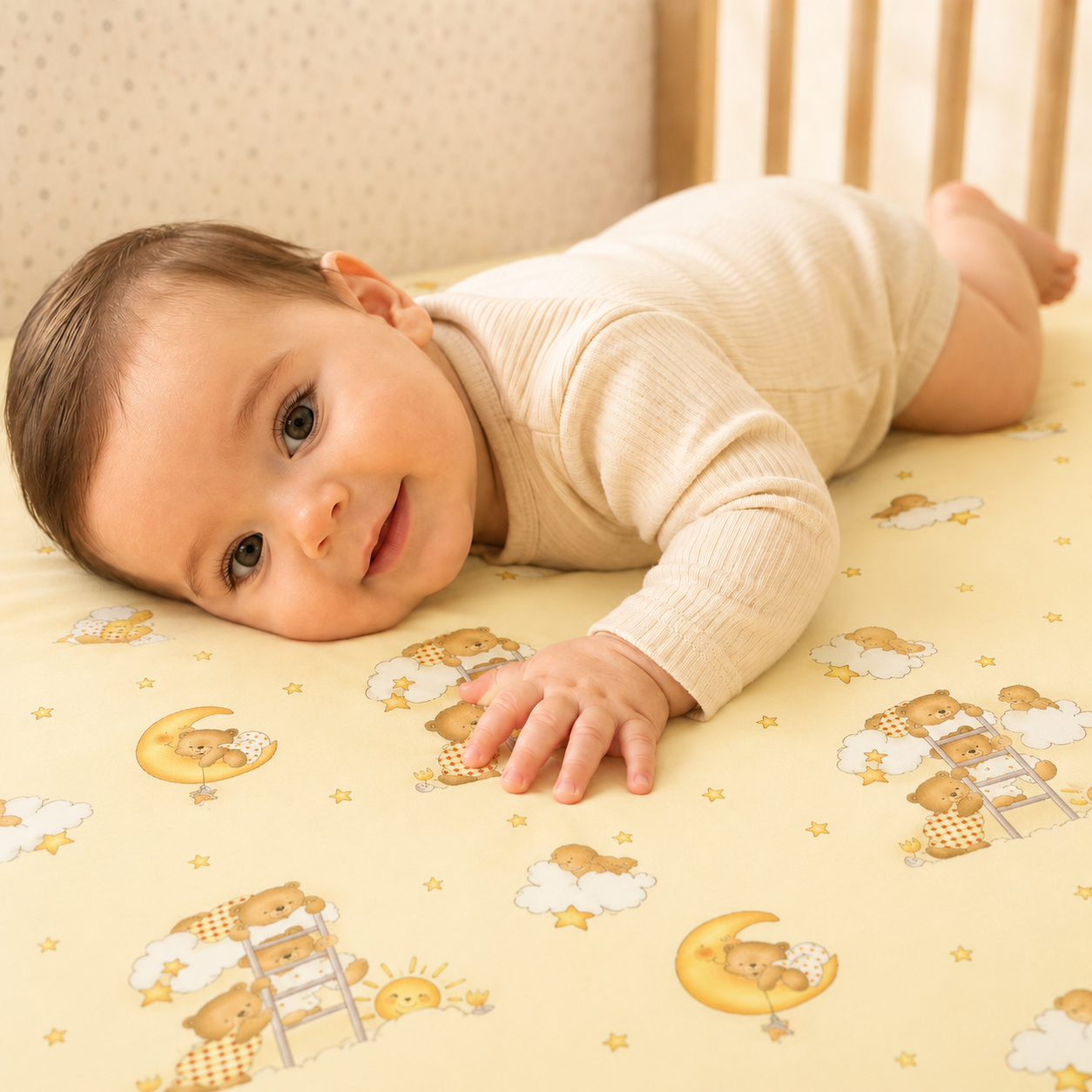 120x60 Sheet Ladder Cream - MyHappy Baby