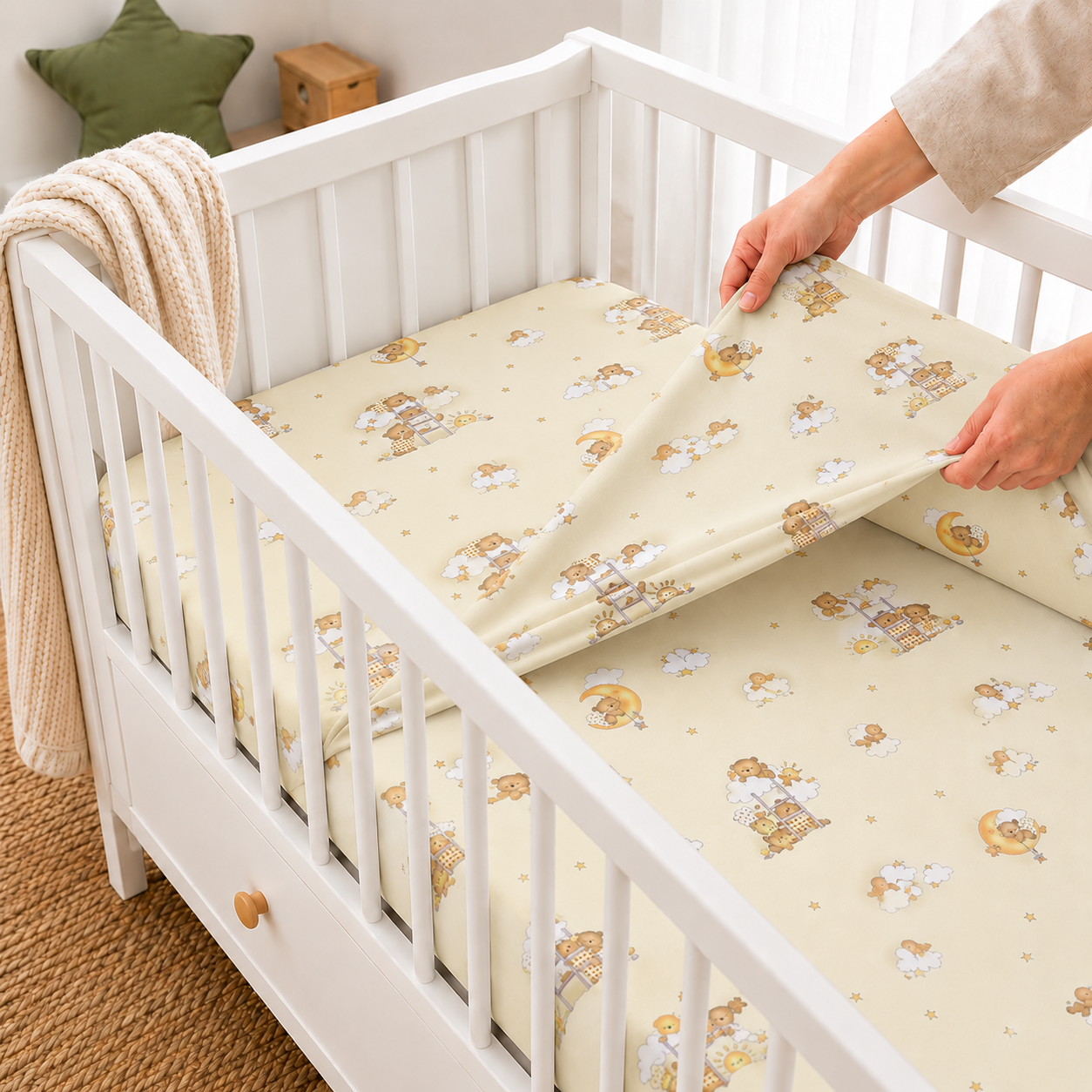 120x60 Sheet Ladder Cream - MyHappy Baby