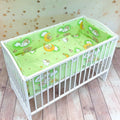 5Pc Baby Bedding Set Cot Liner ALL-ROUND Pillow Duvet Fit Cot 120x60cm Ladder Green