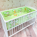 Baby 6PC Bedding Set All Round Straight Bumper Fit Cotbed 140x70cm Ladder Green
