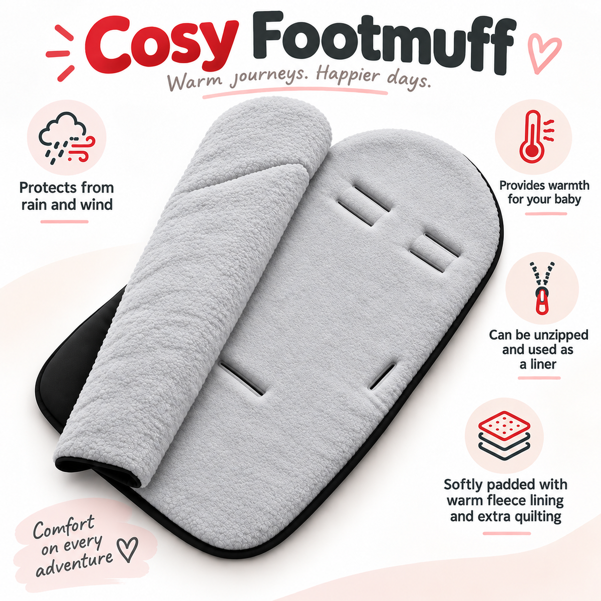 Universal Footmuff Black/ Grey