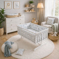 Baby Bedding Set 6pc 70x80cm Fit Crib Bumper Pillow Duvet Sheet Retro Locomotive