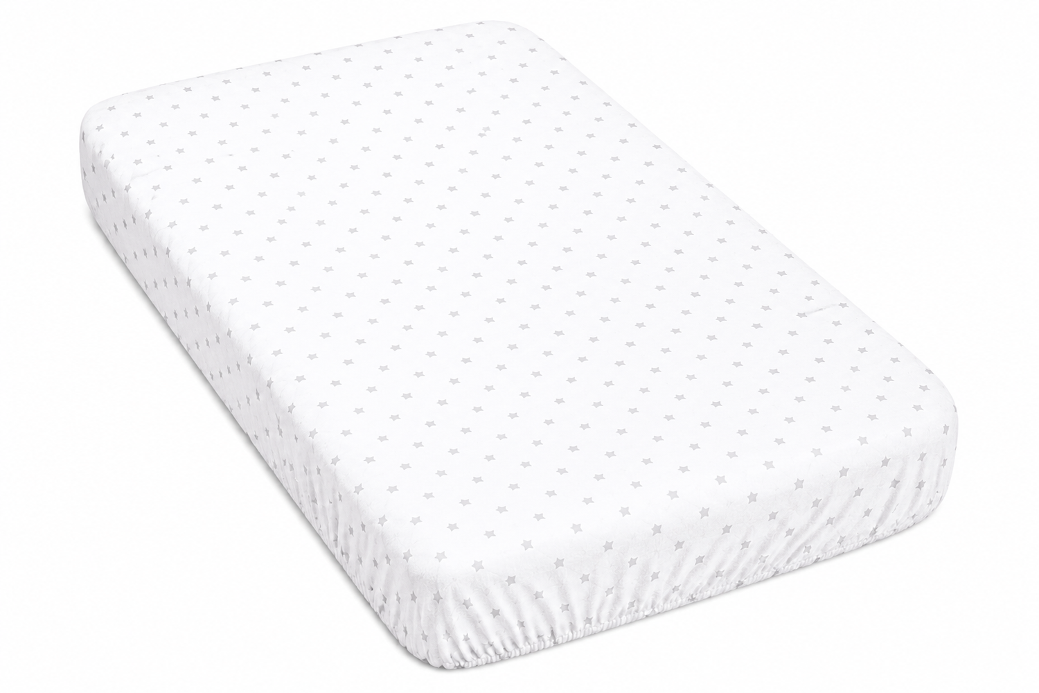 BABYMAM 4 Pack Cot Fitted Sheets 120x60 cm, 100% Organic Jersey Cotton Baby Cot Sheets, Soft Breathable Baby Bedding, Elasticated Mattress Covers (Small Stars with White)