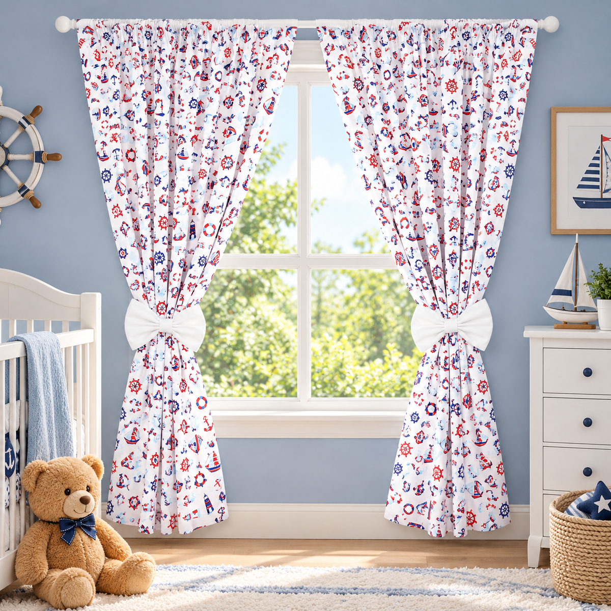 Nursery Curtains for Babies & Toddler's Bedroom Marine