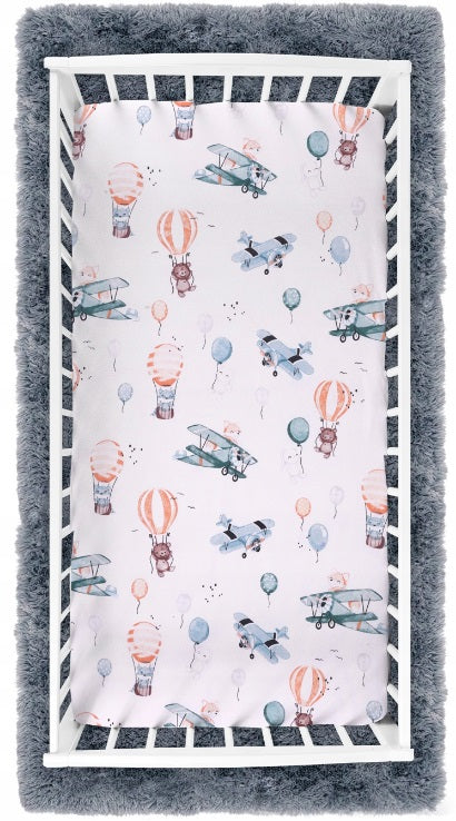 100% cotton fitted sheet printed design for baby crib 90x40cm Dreamy Flight