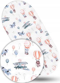 80x38cm Fitted Sheet for Baby Moses Basket Pram 100% Cotton Dreamy Flight - MyHappy Baby
