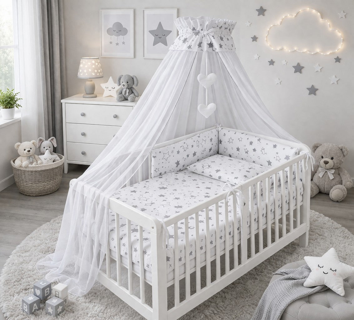 10Pc Bedding Set Cotton Duvet Sheet Fit Cot 120x60cm Milky Way