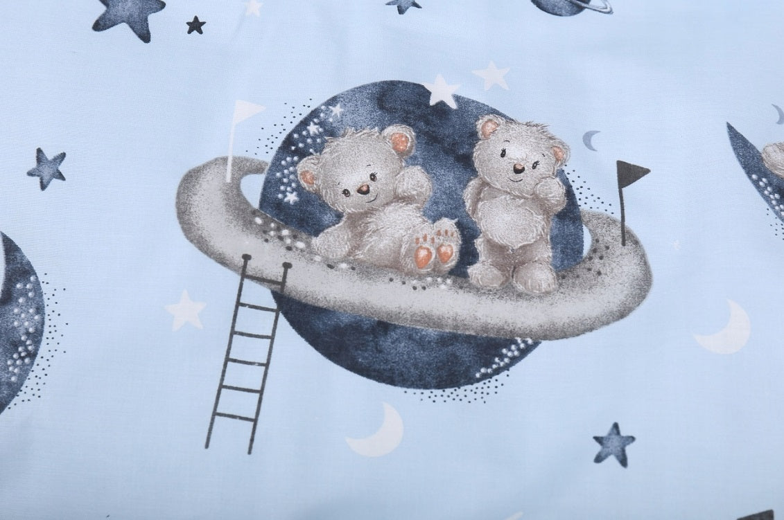 120x90 2Pc Baby Bedding Duvet Cover Set fit Cot Cotton Teddy Bear Space
