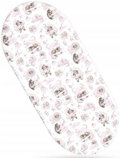 80x38cm Fitted Sheet for Baby Moses Basket Pram 100% Cotton Pink Bears - MyHappy Baby