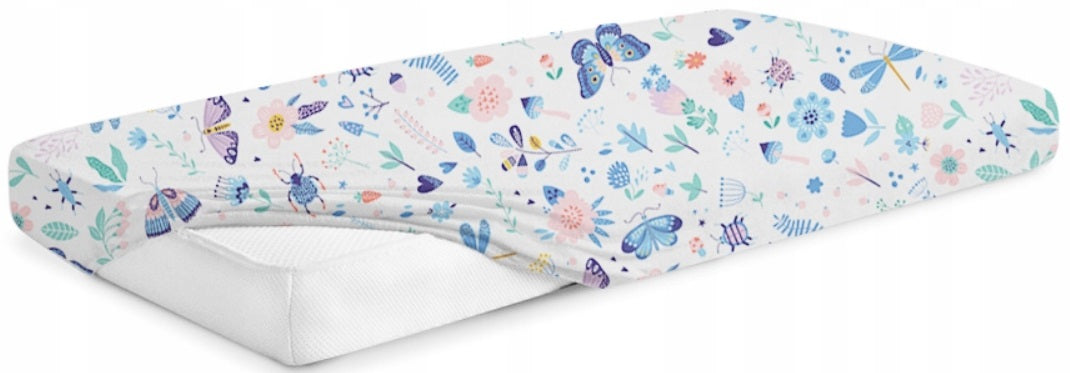 100% cotton fitted sheet printed design for baby crib 90x40cm  On the Meadow