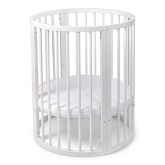 BABYMAM Snoa Oval Baby Cot – White Convertible Crib with Mattress - MyHappy Baby