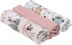 Baby Muslin Nappies Cloth Diaper 100% Cotton 3-Pack Colourful 70x80cm Peonie - MyHappy Baby