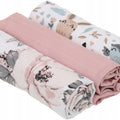 Baby Muslin Nappies Cloth Diaper 100% Cotton 3-Pack Colourful 70x80cm Peonie