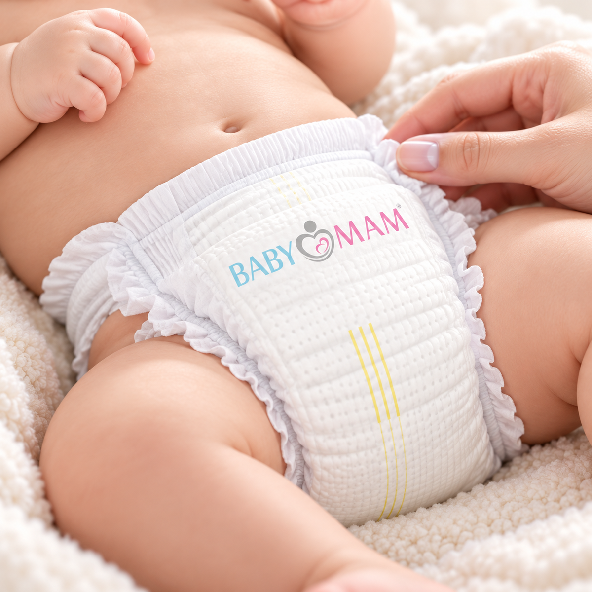 Disposable Diapers BABYMAM Fragrance Free and Extra Skin Care MINI 4-8kg
