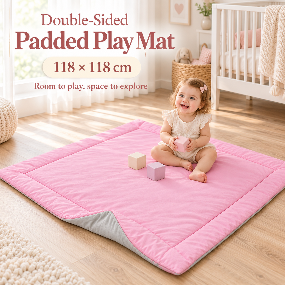 Teepee floor Double sided Cotton Padded Baby Kids Play Mat Princess castle