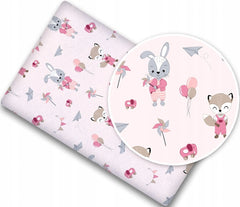 Baby Fitted Toddler Bed Sheet Printed 100% Cotton Mattress 160x80cm Fox and Rabbit - MyHappy Baby