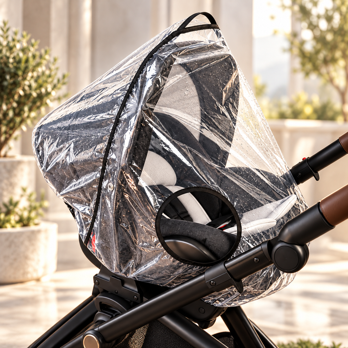 Baby Car Seat Rain Cover Clear Waterproof PVC Infant Carrier Rainhood with Ventilation Opening