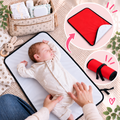Portable Baby Changing Mat  Waterproof, Reversible & Foldable Travel Nappy Changing Pad (Red)