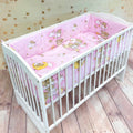Baby Bedding Set 3pc All-round Bumper Fit Cot bed 140x70 Ladder Pink