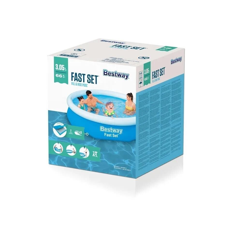 Swimming Pool Garden Bestway Fast Set Inflatable  57456 10Ft X26