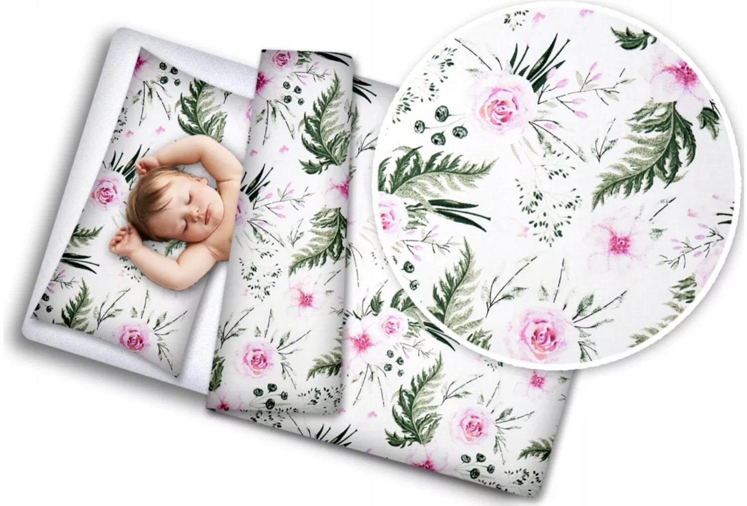 2Pc Toddler Bedding Duvet Cover Set 100% Cotton 150x120cm Garden Flowers