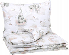 Baby Bedding Set 120x90cm Pillowcase Duvet Cover 2Pc Fit Cot Elephant in the Cloud - MyHappy Baby