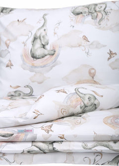 Baby Bedding Set 120x90cm Pillowcase Duvet Cover 2Pc Fit Cot Elephant in the Cloud - MyHappy Baby