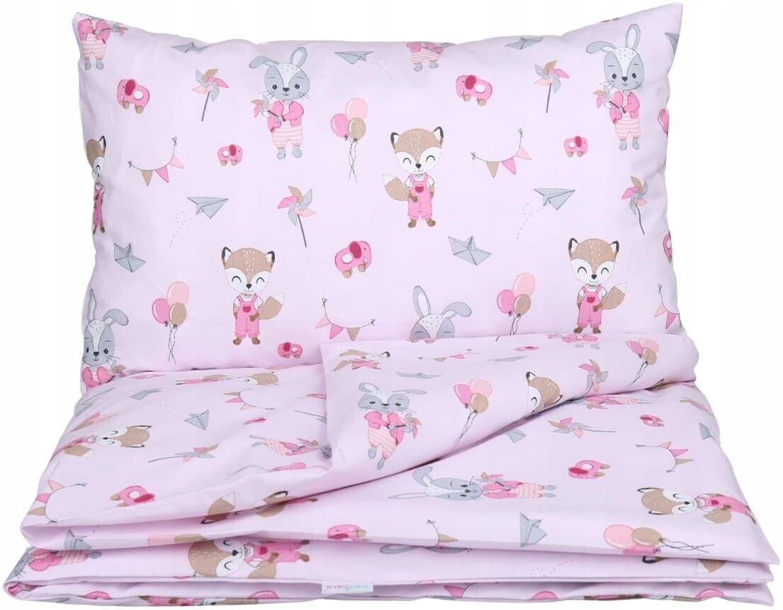 Baby Bedding Set 3pc All-round Bumper Fit Cot bed 140x70 Fox and Rabbit