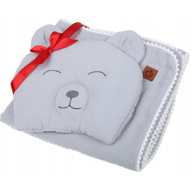 Muslin Baby Blanket Breathable Swaddle Wrap Newborn Teddy Grey