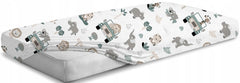 Baby Fitted Sheet 100% Cotton Mattress Toddler Bed 140x70cm On Safari - MyHappy Baby