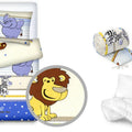 Baby 5Pc Bedding Set + Pillow Duvet Bumper Cover Nursery 70X80cm Safari Blue