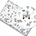 Baby Fitted Sheet 100% Cotton Mattress Toddler Bed 140x70cm On Safari