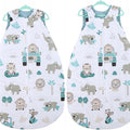 Baby Cotton Sleeping Bag Double Sided Sleepsack Quilted 1.0 Tog On safari/Sage