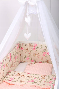 Baby Cot Liner Fit Cot All-round 360cm Straight 100% Cotton Secret Garden - MyHappy Baby