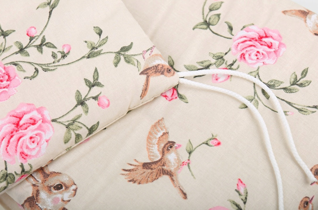 Baby Cot Liner Fit Cot All-round 360cm Straight 100% Cotton Secret Garden