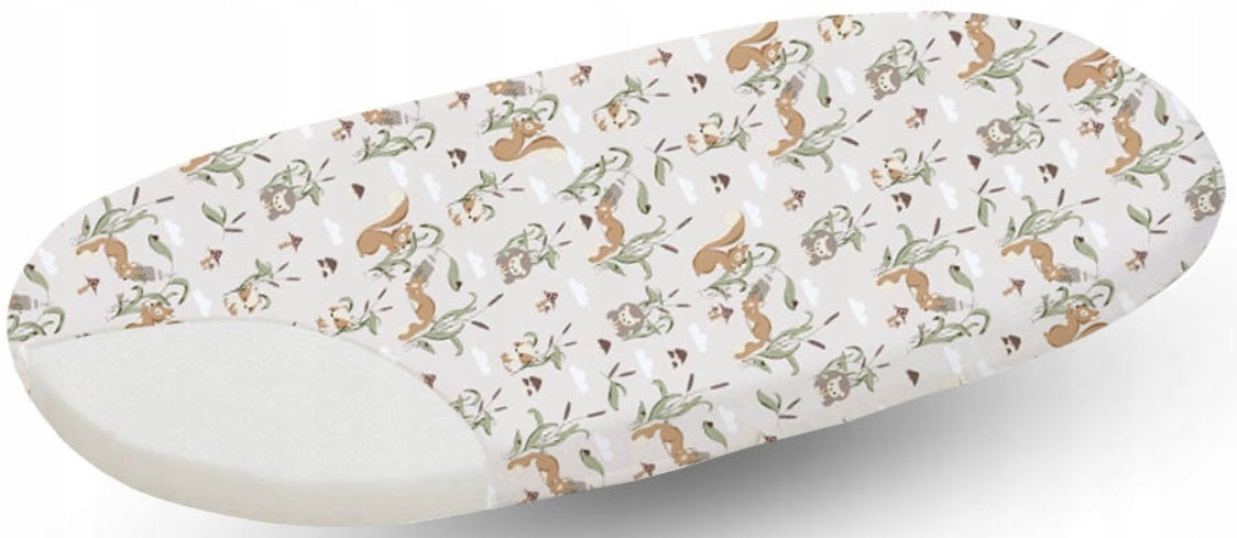 80x38cm Fitted Sheet for Baby Moses Basket Pram 100% Cotton Squirrels Dream