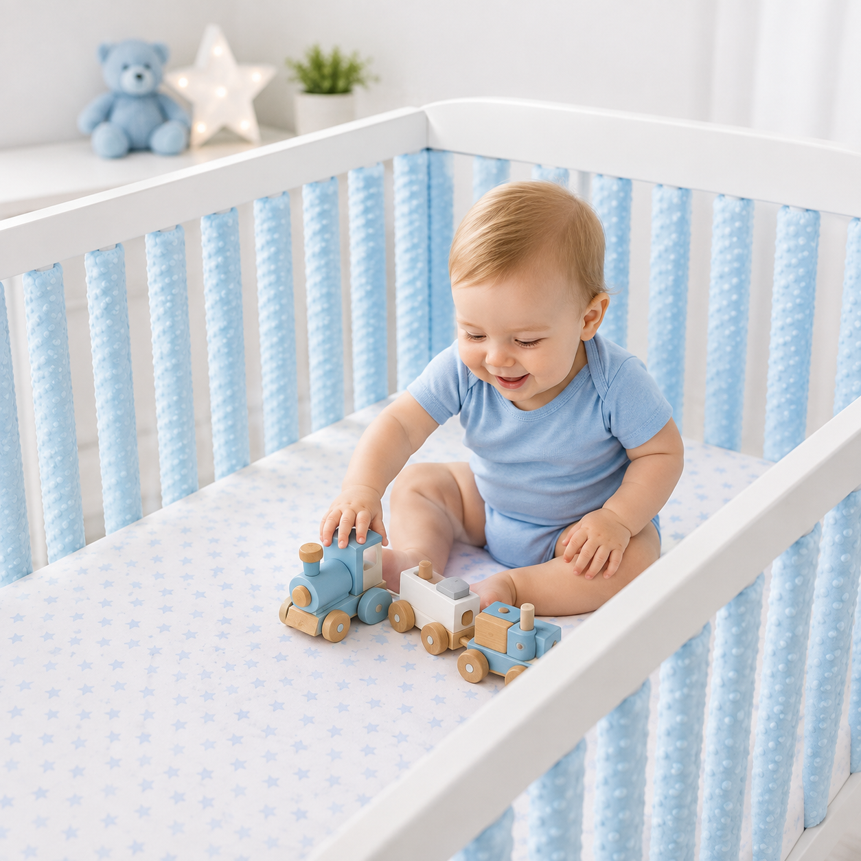 Cot Slat Covers Wrap Protector Blue 10Pc