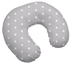 Baby Feeding Pillow Cotton Newborn Small White Stars On Grey - MyHappy Baby
