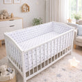 Baby Bedding Set 3pc All-round Bumper Fit Cot bed 140x70cm Small Grey Stars
