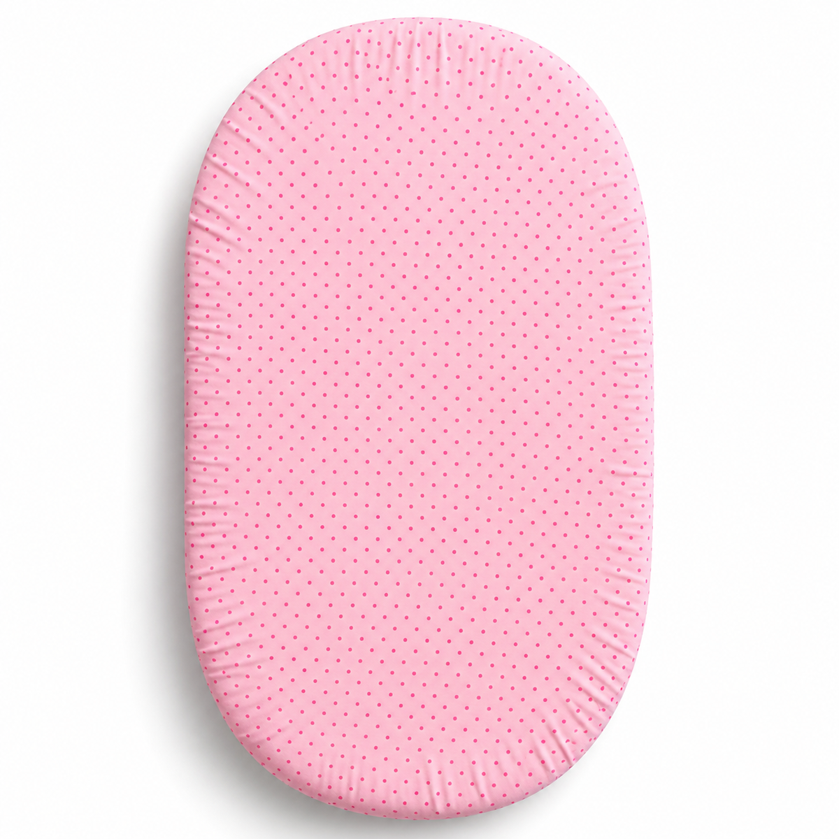 Fitted Sheet 100% Cotton 80x38cm for Baby Moses Basket Pram Dots pink