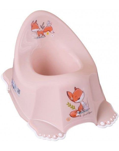 Children's Potty for Toilet Training Non-Slip Feet Ergonomic Toddler Potty with High Backrest - Forest Fox pink