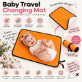 Portable Baby Changing Mat  Waterproof, Reversible & Foldable Travel Nappy Changing Pad (Orange)
