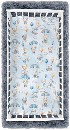 Fitted Sheet 120x60cm 100% Cotton for Baby cot Walk in the Clouds - MyHappy Baby