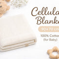 Cellular Baby Blanket 90x70 cm, Safe Nights, Organic 100% Cotton, Pack of 2, Breathable Newborn Blanket, Soft Nursery, Baby Bedding (White)