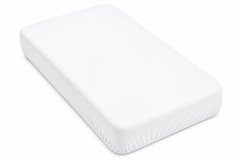100% cotton fitted sheet for cot 120x60cm nursery baby soft plain style White - MyHappy Baby